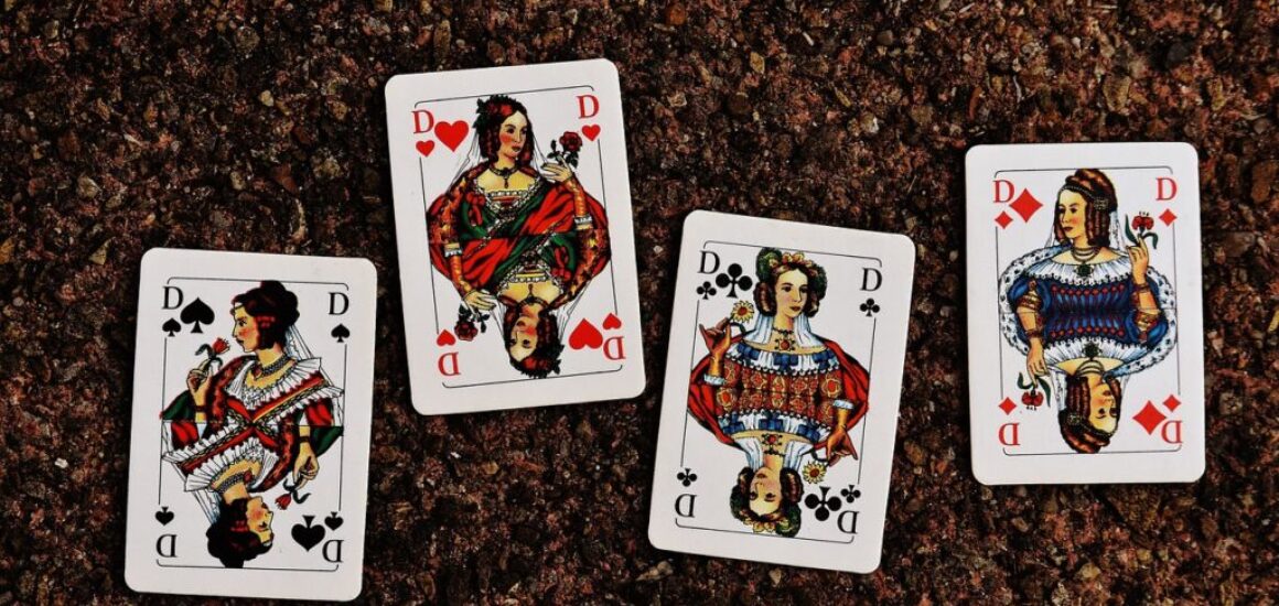 playing cards lady four card game 1776279